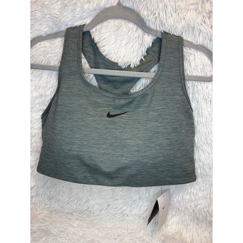 Nike NWT Swoosh Sports Bra 
Dri-fit Medium Support DH3384-084 Olive Gray Size 1X